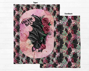 Frickin Rosey Bats Blanket Panel